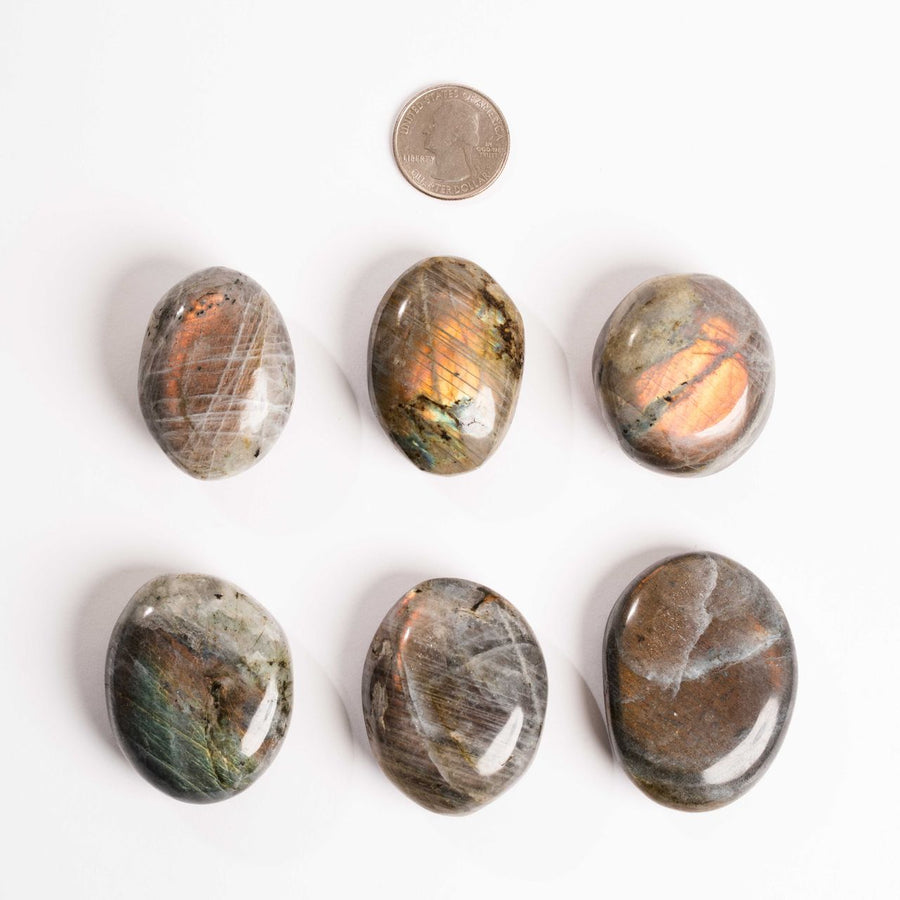 Labradorite, Orange/Yellow Flash - Palms