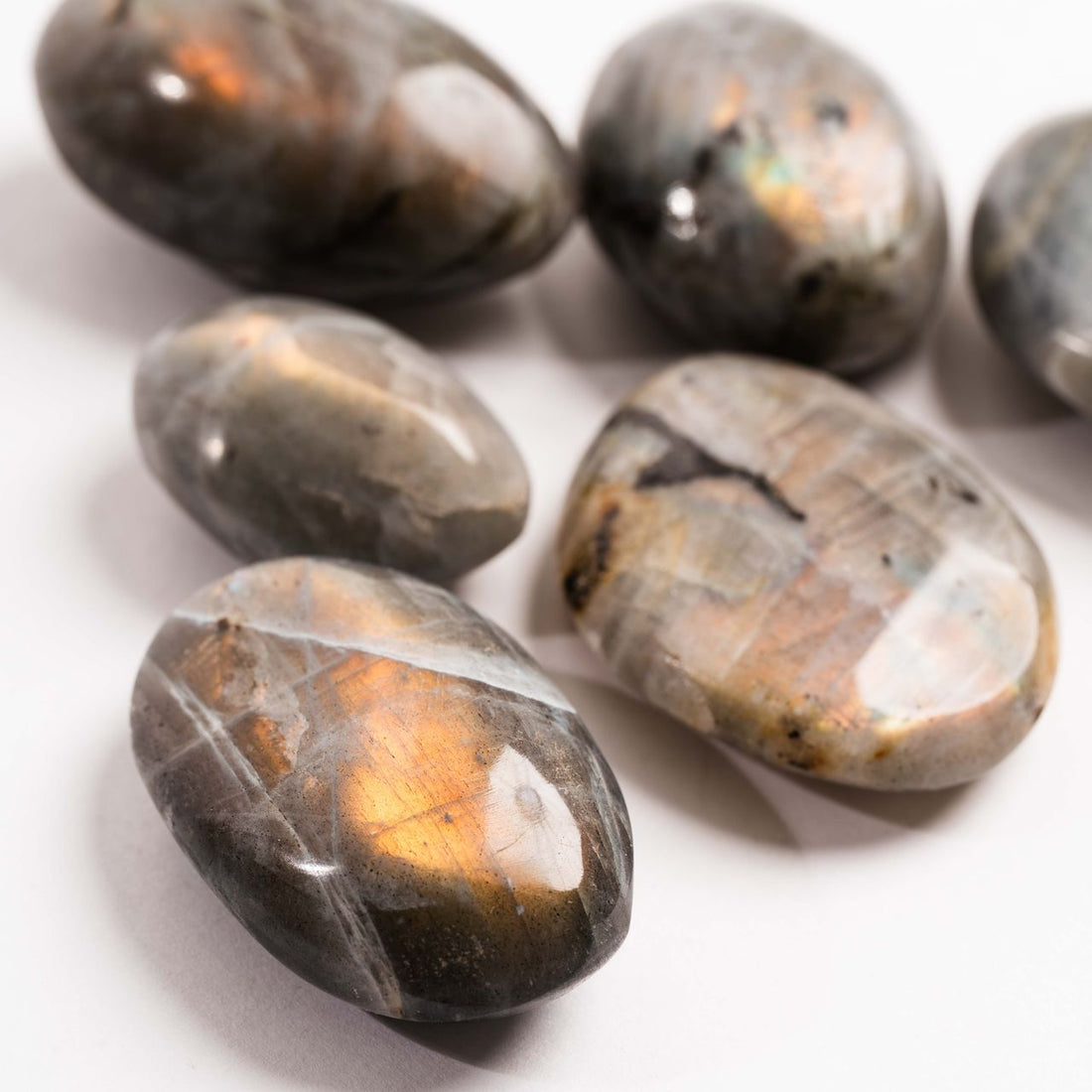 Labradorite, Orange/Yellow Flash - Palms