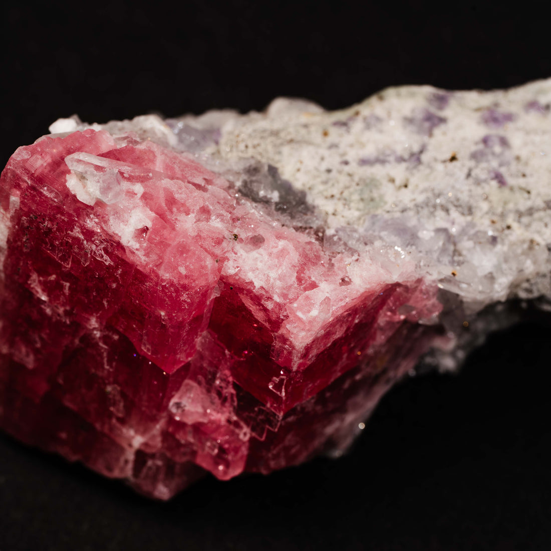 Rhodochrosite with Quartz and Fluorite