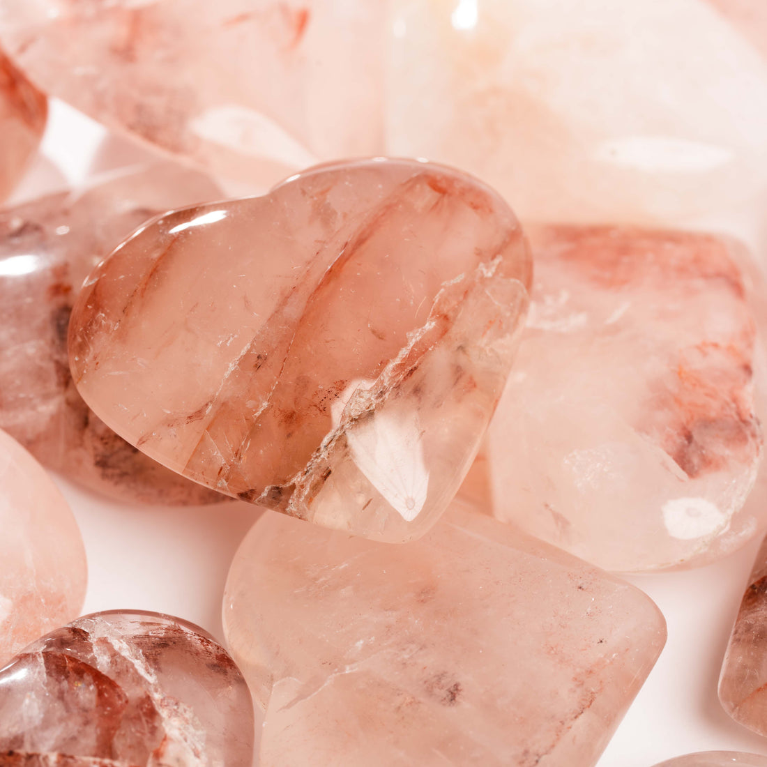 Quartz w/ Hematite - A/B-Grade, Polished, Heart(s)