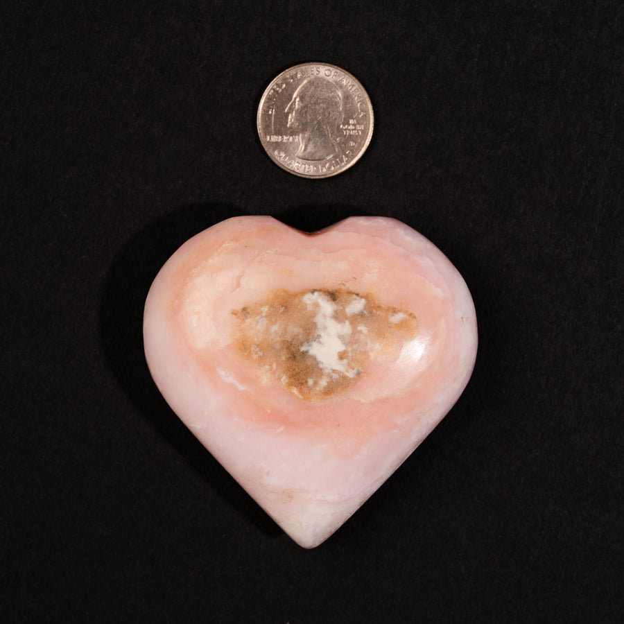 Pink Opal - Heart, Polished