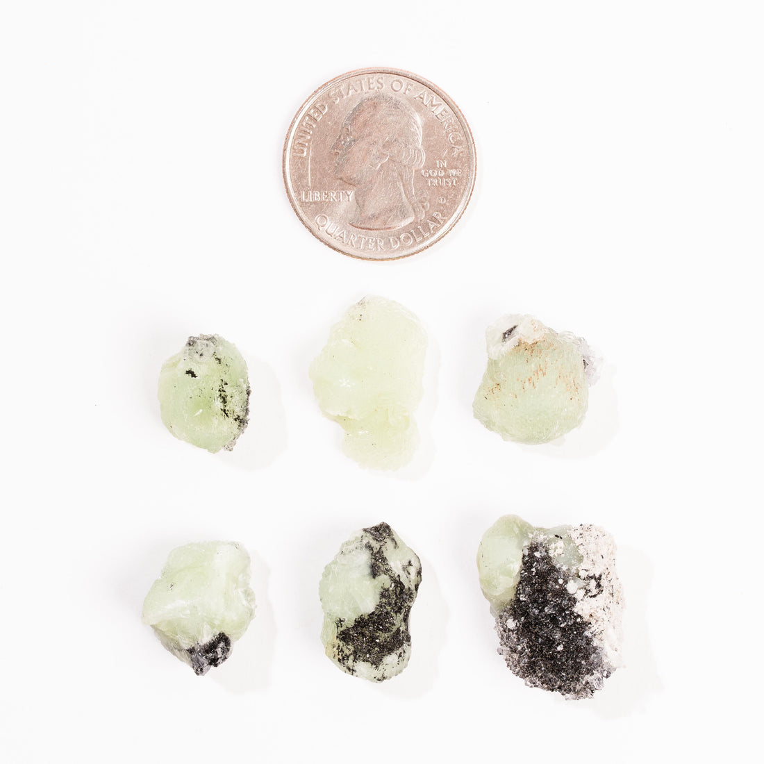 Prehnite w/ Black Quartz - Small, Rough Piece(s)