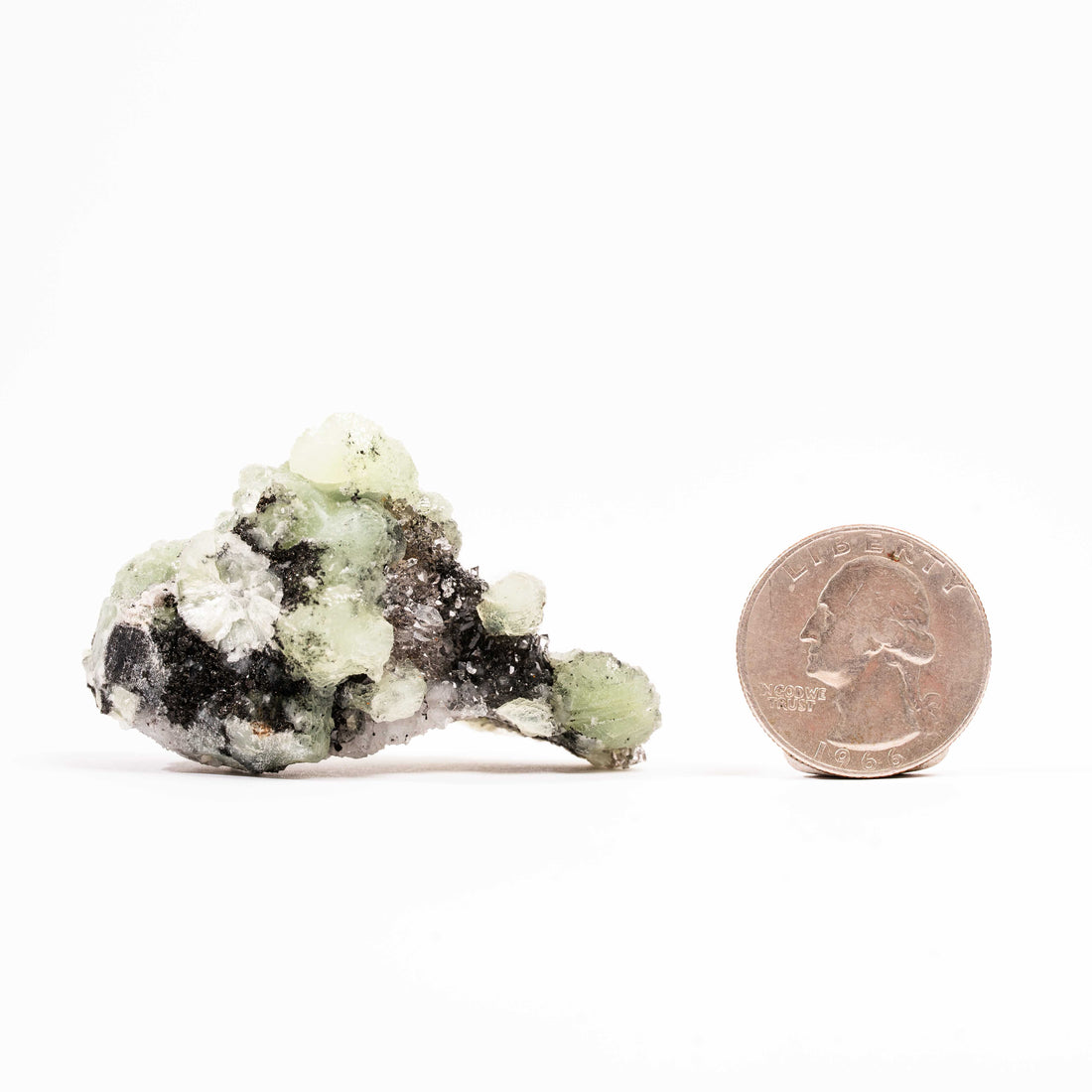 Prehnite w/ Black Quartz - Rough