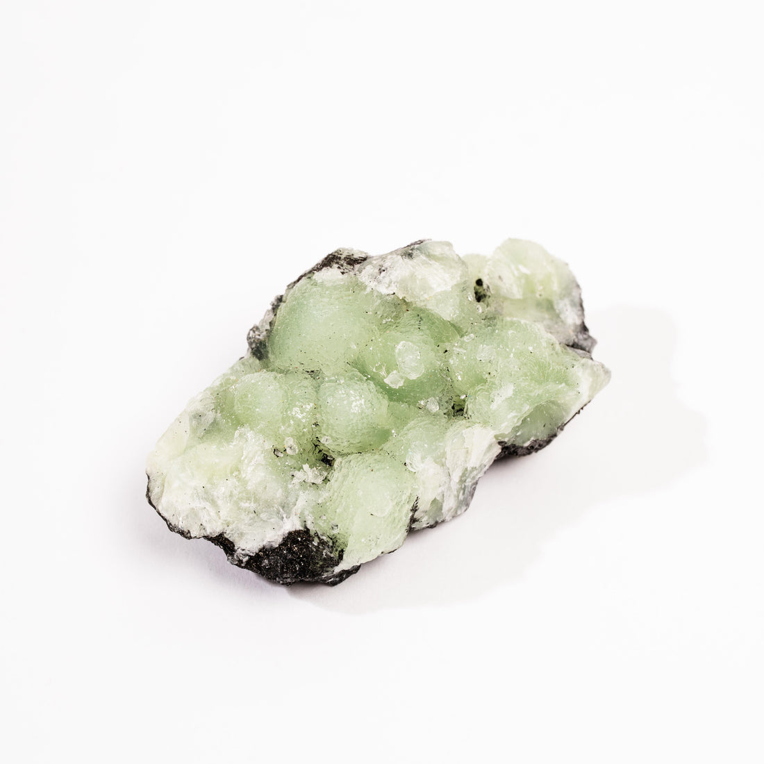 Prehnite w/ Black Quartz - Rough