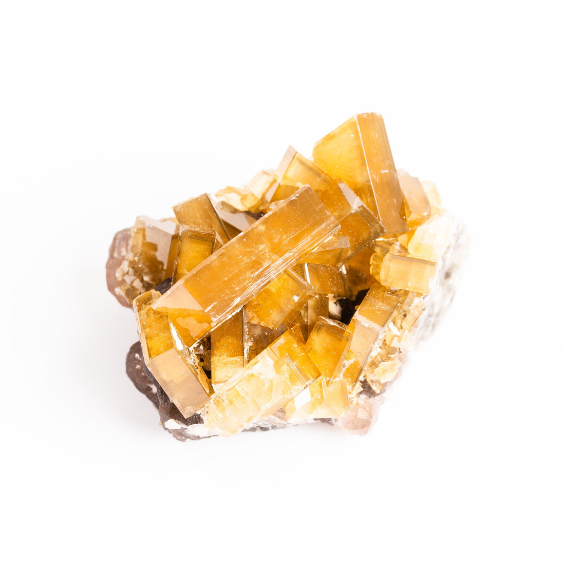 Yellow Barite on Fluorite - Bladed Cluster