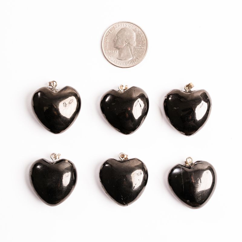 Shungite, Petrovsky - Heart Pendants