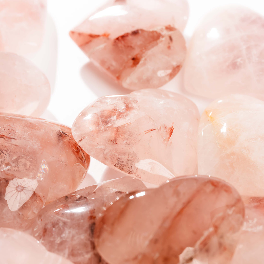 Quartz w/ Hematite - A/B-Grade, Polished, Heart(s)