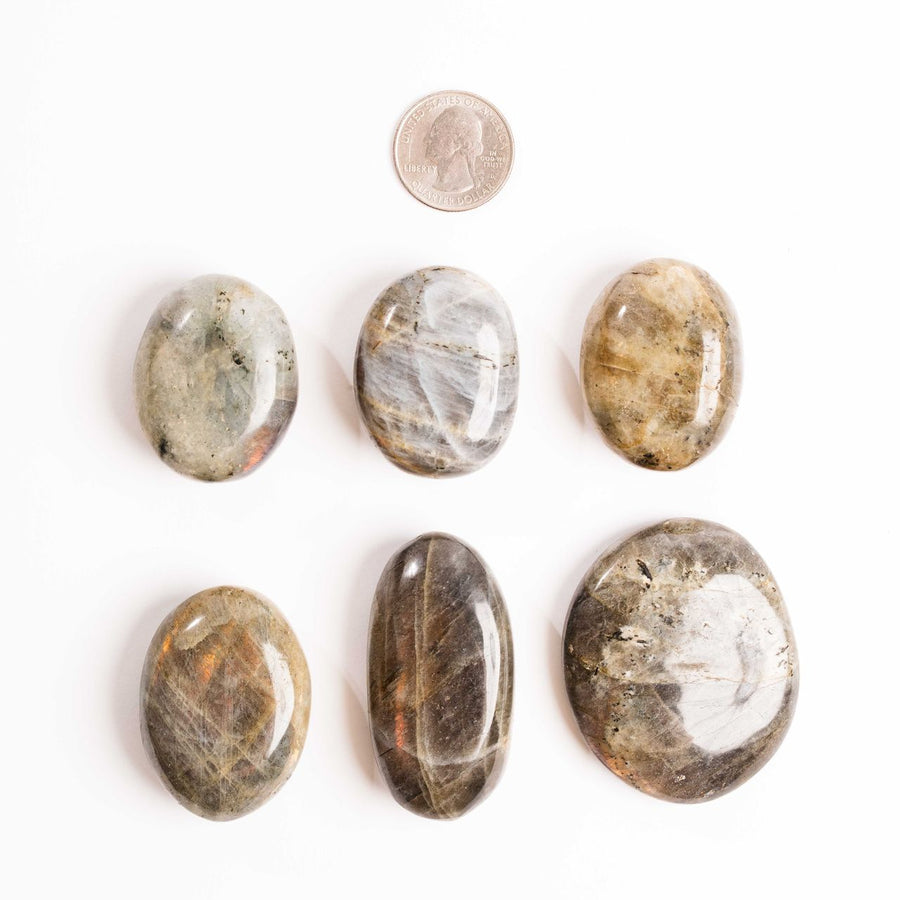 Labradorite, Orange/Pink Flash - Palms