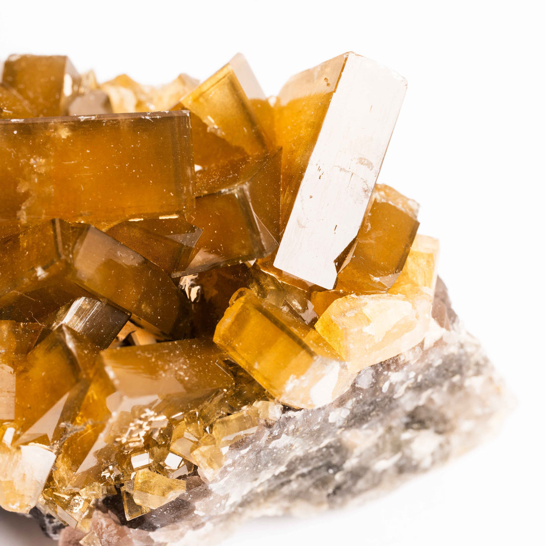 Yellow Barite on Fluorite - Bladed Cluster