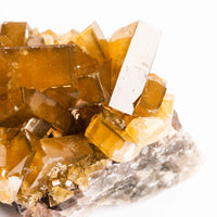 Yellow Barite on Fluorite - Bladed Cluster