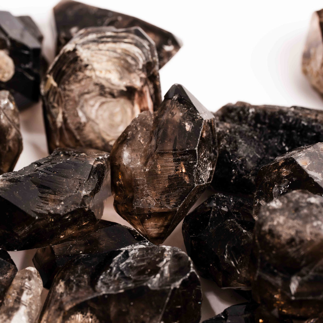 Smoky Elestial Quartz – Dark Multi-Faceted Cluster(s)