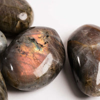 Labradorite, Orange/Pink Flash - Palms