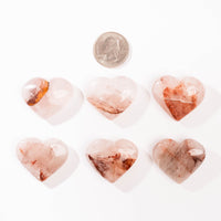 Quartz w/ Hematite - A/B-Grade, Polished, Heart(s)