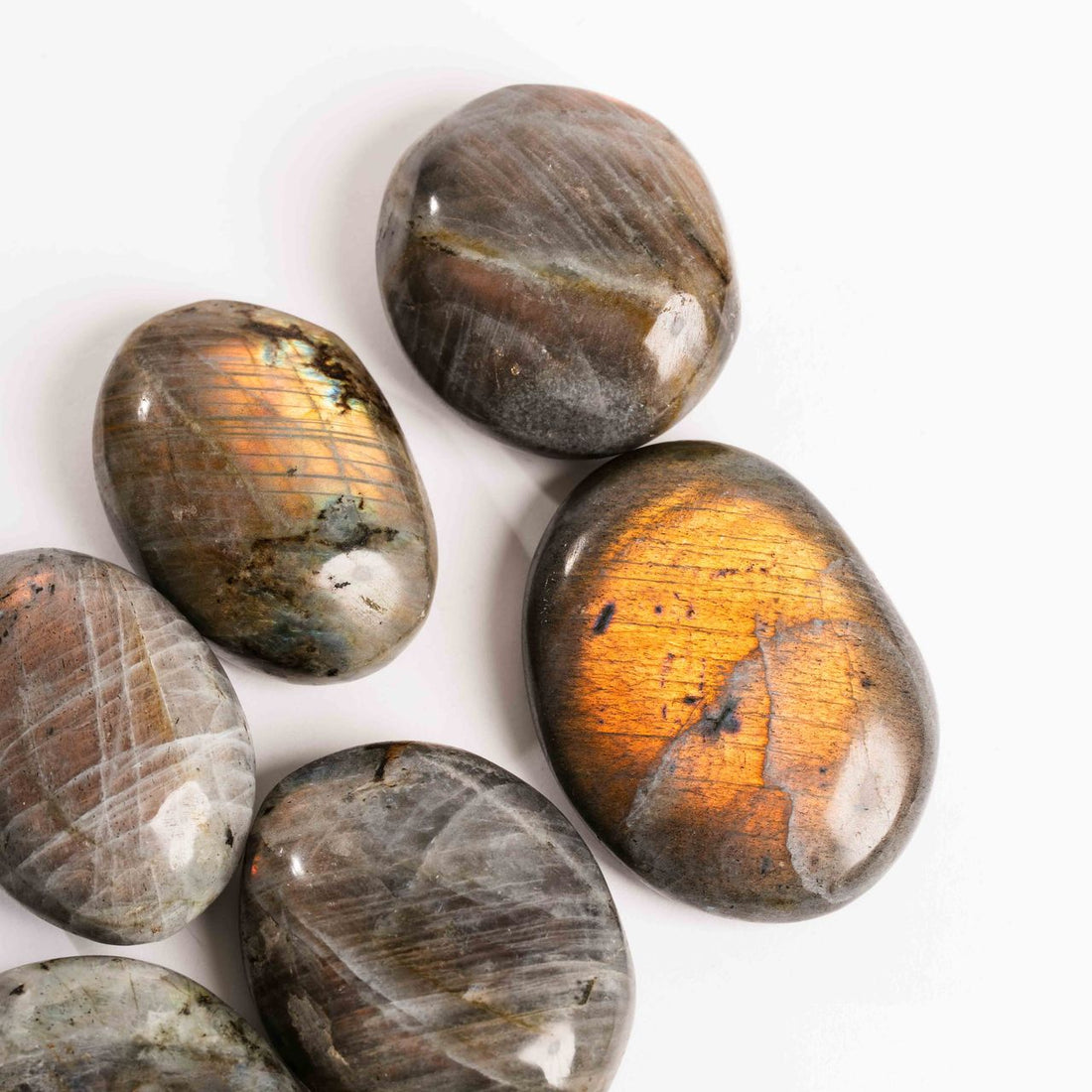 Labradorite, Orange/Yellow Flash - Palms