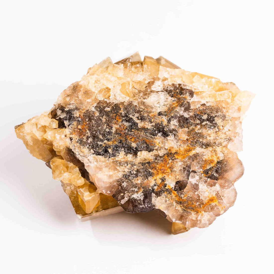 Yellow Barite on Fluorite - Bladed Cluster