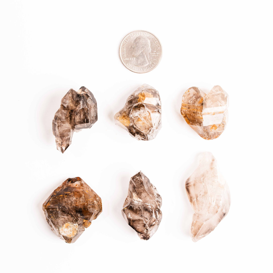 Smoky Elestial Quartz – Light Multi-Faceted Cluster(s)