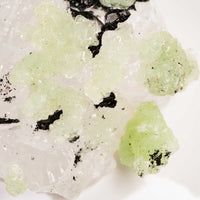 Prehnite w/ Black Quartz - Rough