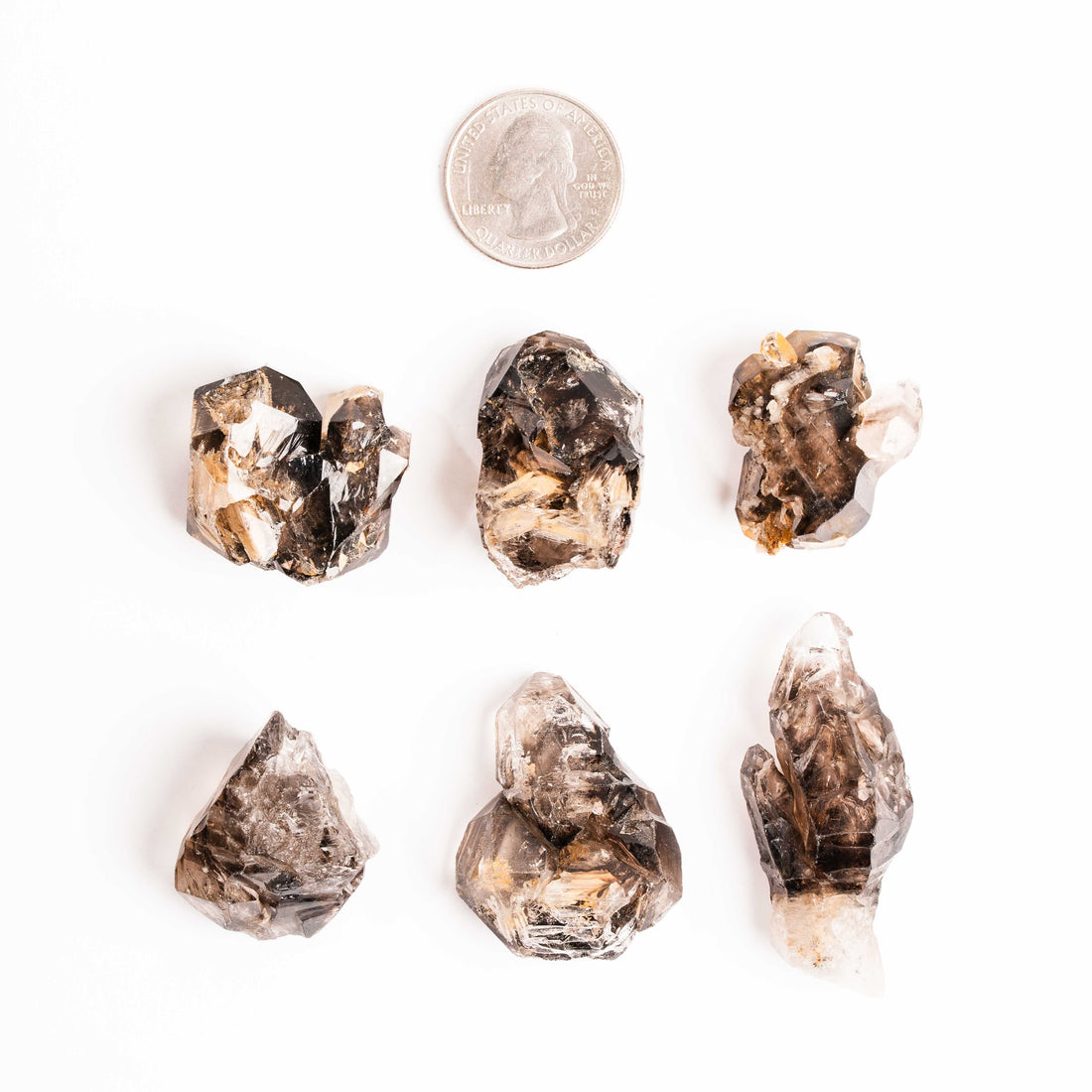 Smoky Elestial Quartz – Dark Multi-Faceted Cluster(s)