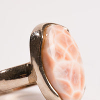 Pink Larimar + Natrolite - Ring