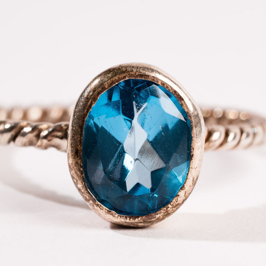 Blue Topaz - Oval Ring