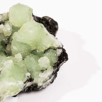 Prehnite w/ Black Quartz - Rough