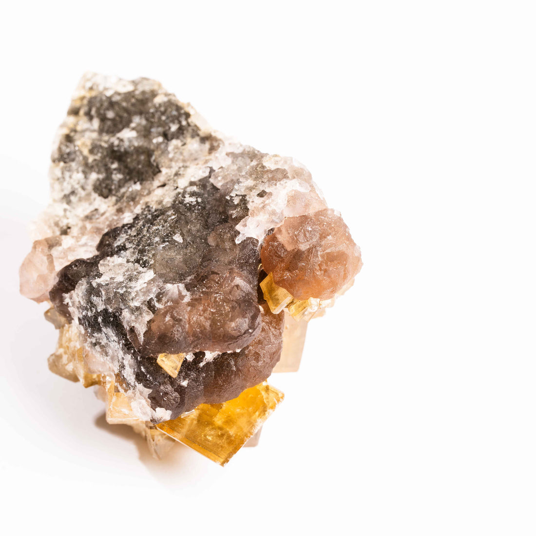 Yellow Barite on Fluorite - Bladed Cluster