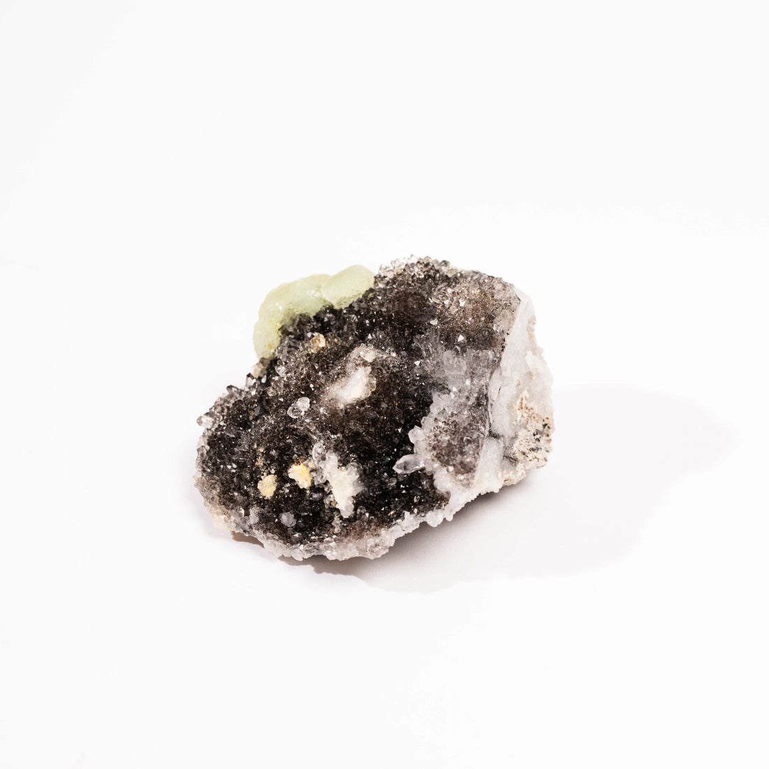 Prehnite w/ Black Quartz - Rough