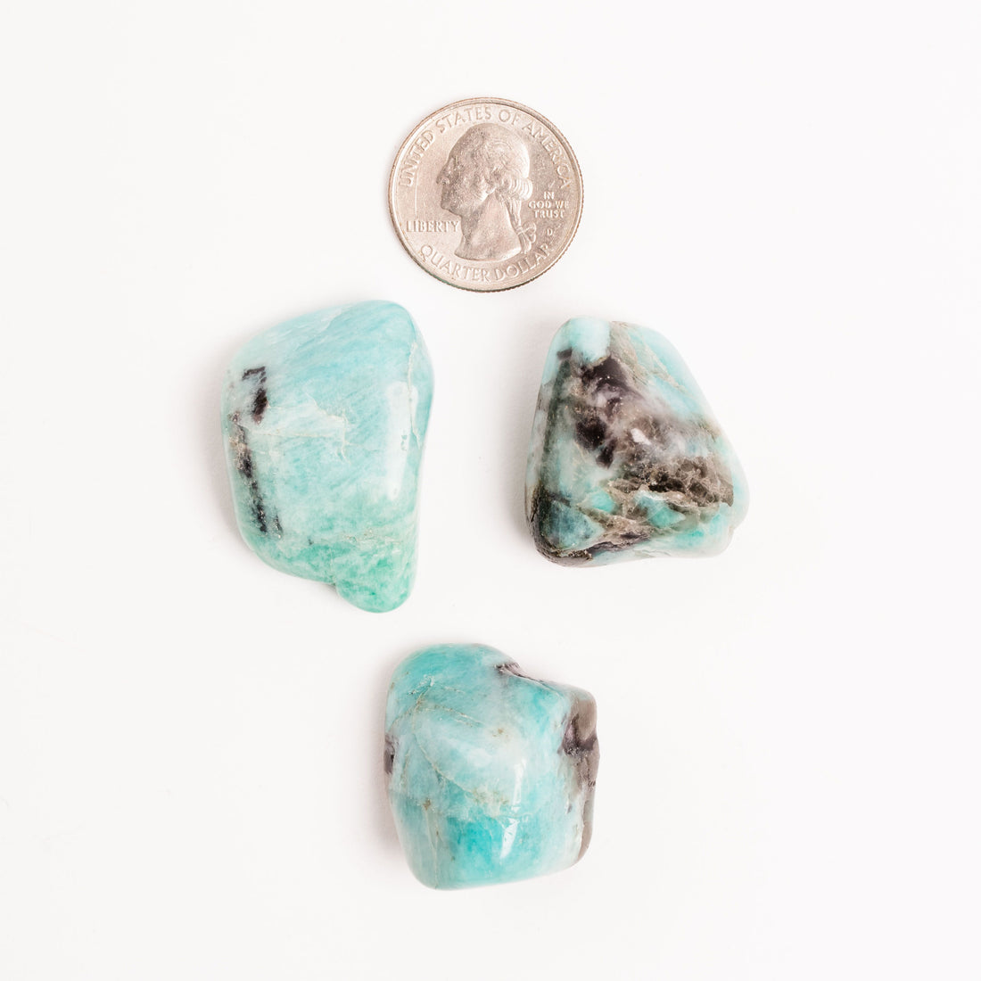 Amazonite + Smoky Quartz - Tumbled Stones