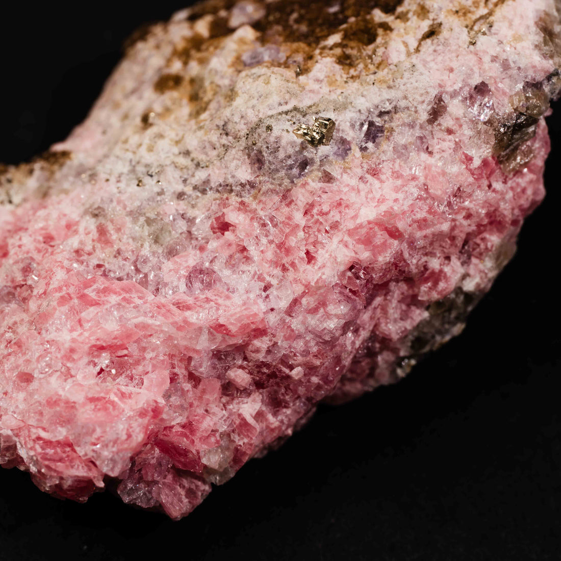 Rhodochrosite with Quartz, Fluorite, & Pyrite