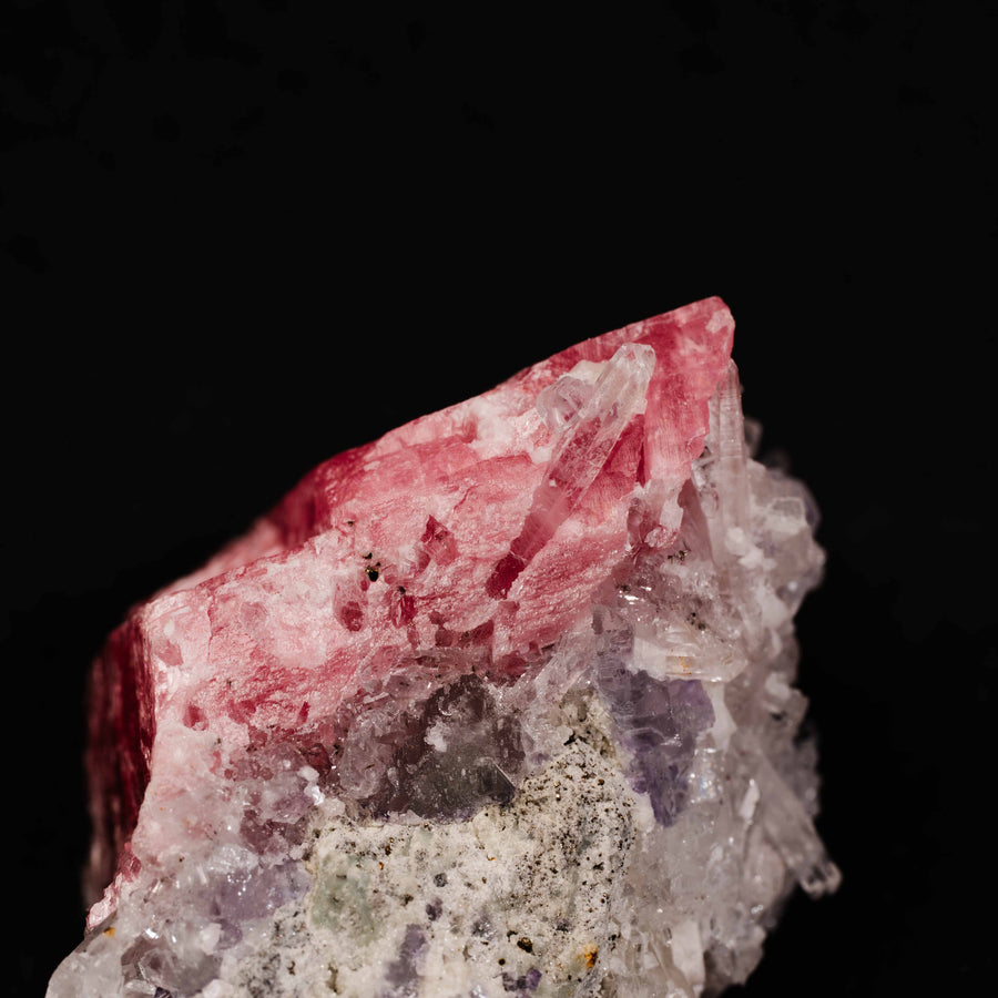 Rhodochrosite with Quartz and Fluorite