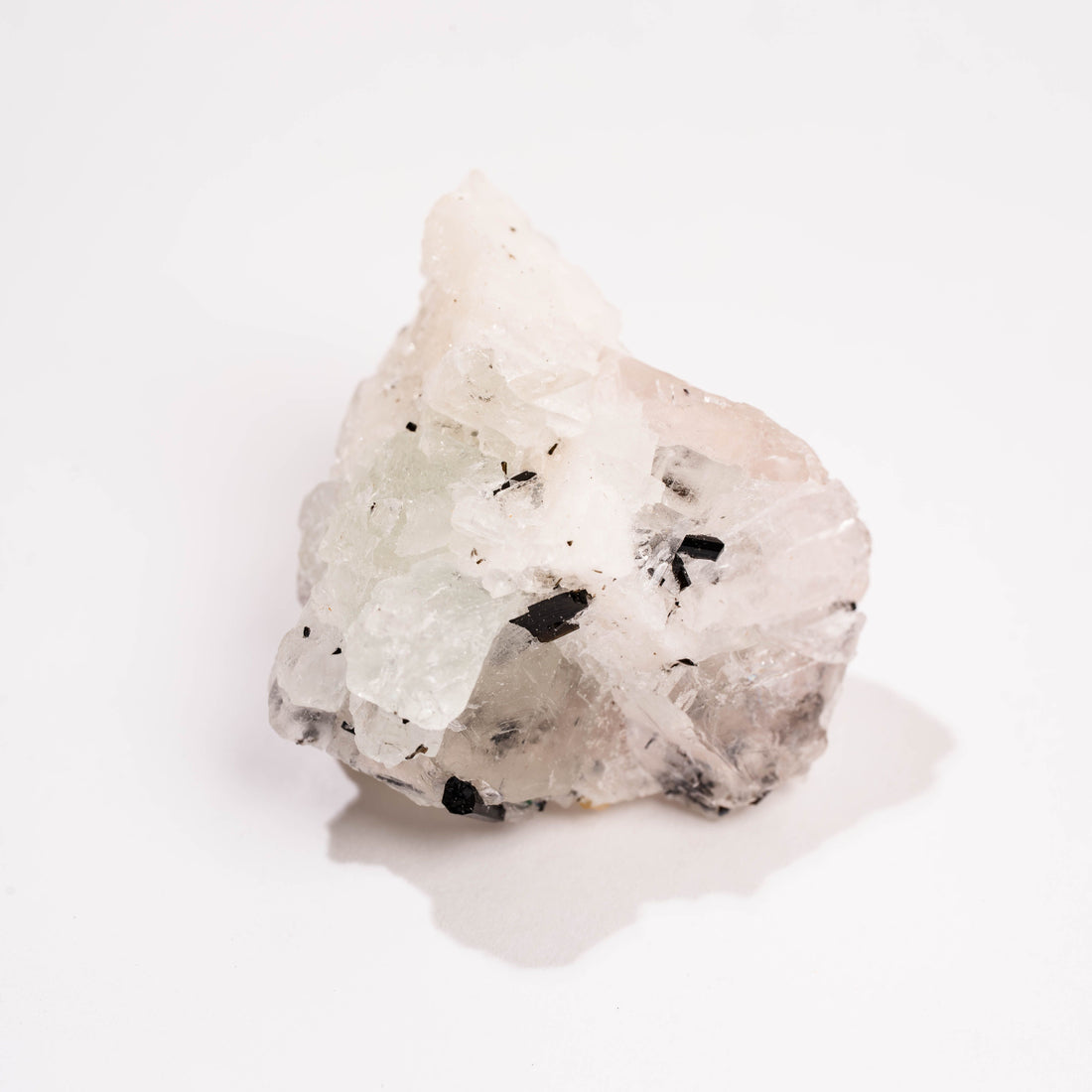 Fluorite, Green/Pink w. Black Tourmaline