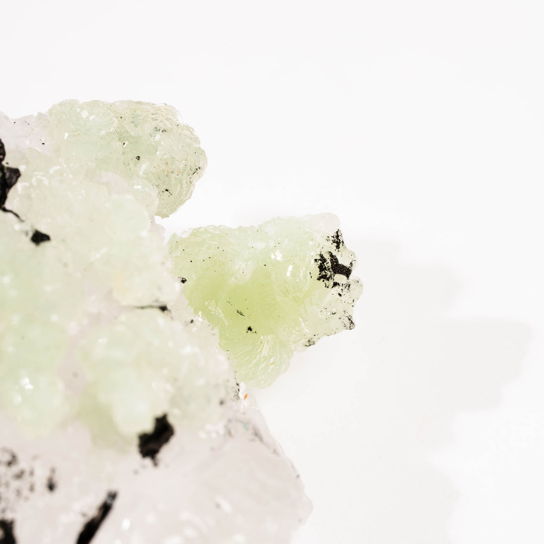 Prehnite w/ Black Quartz - Rough