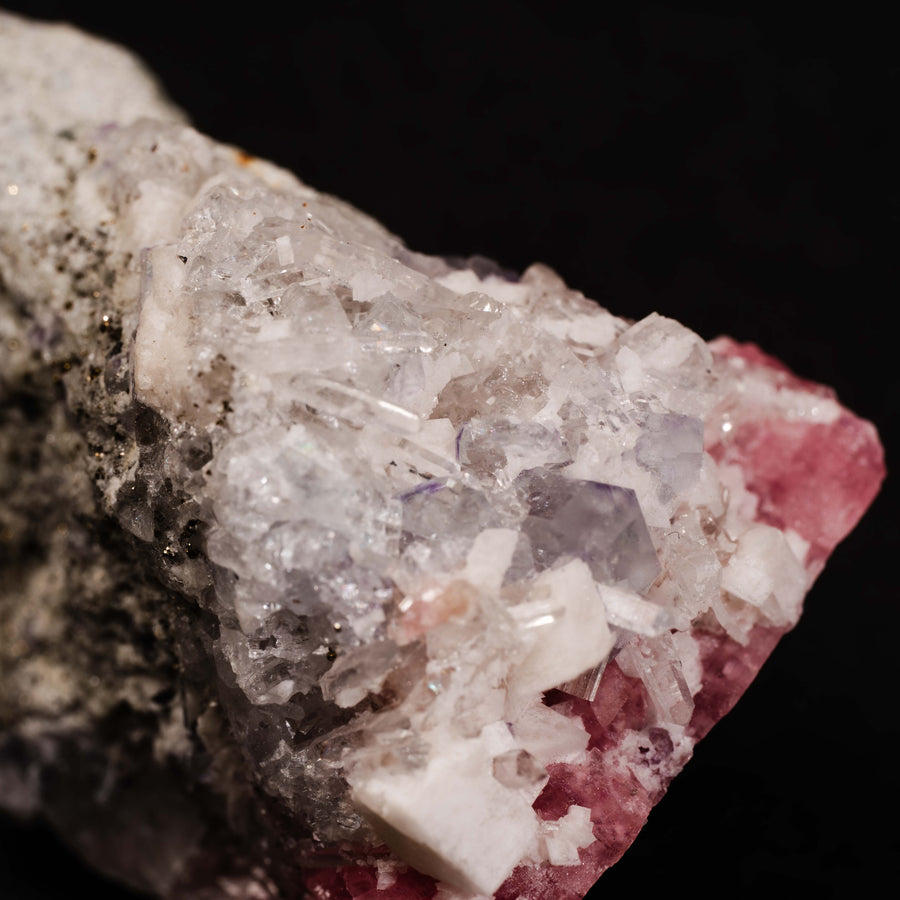 Rhodochrosite with Quartz and Fluorite