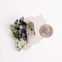 Prehnite w/ Black Quartz - Rough
