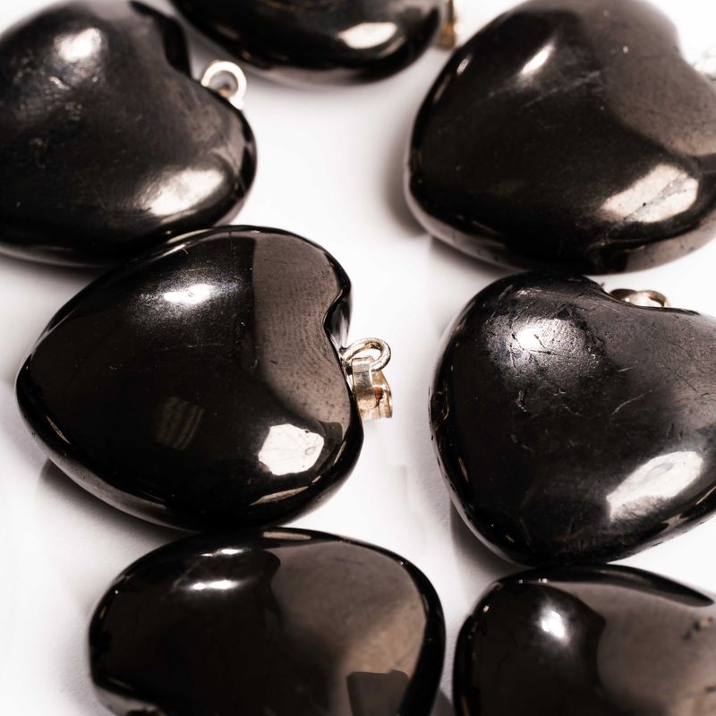Shungite, Petrovsky - Heart Pendants