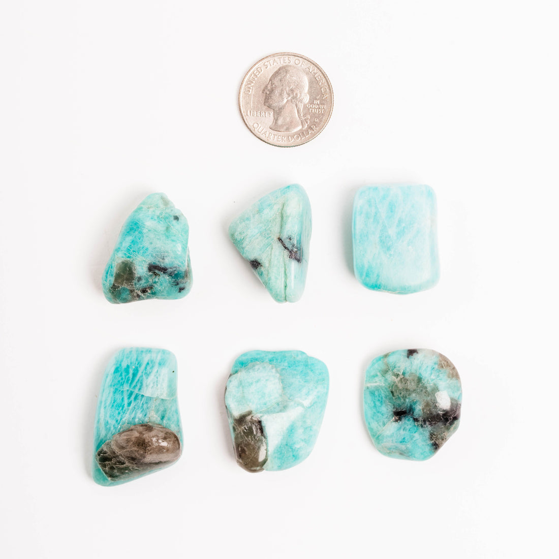 Amazonite + Smoky Quartz - Tumbled Stones