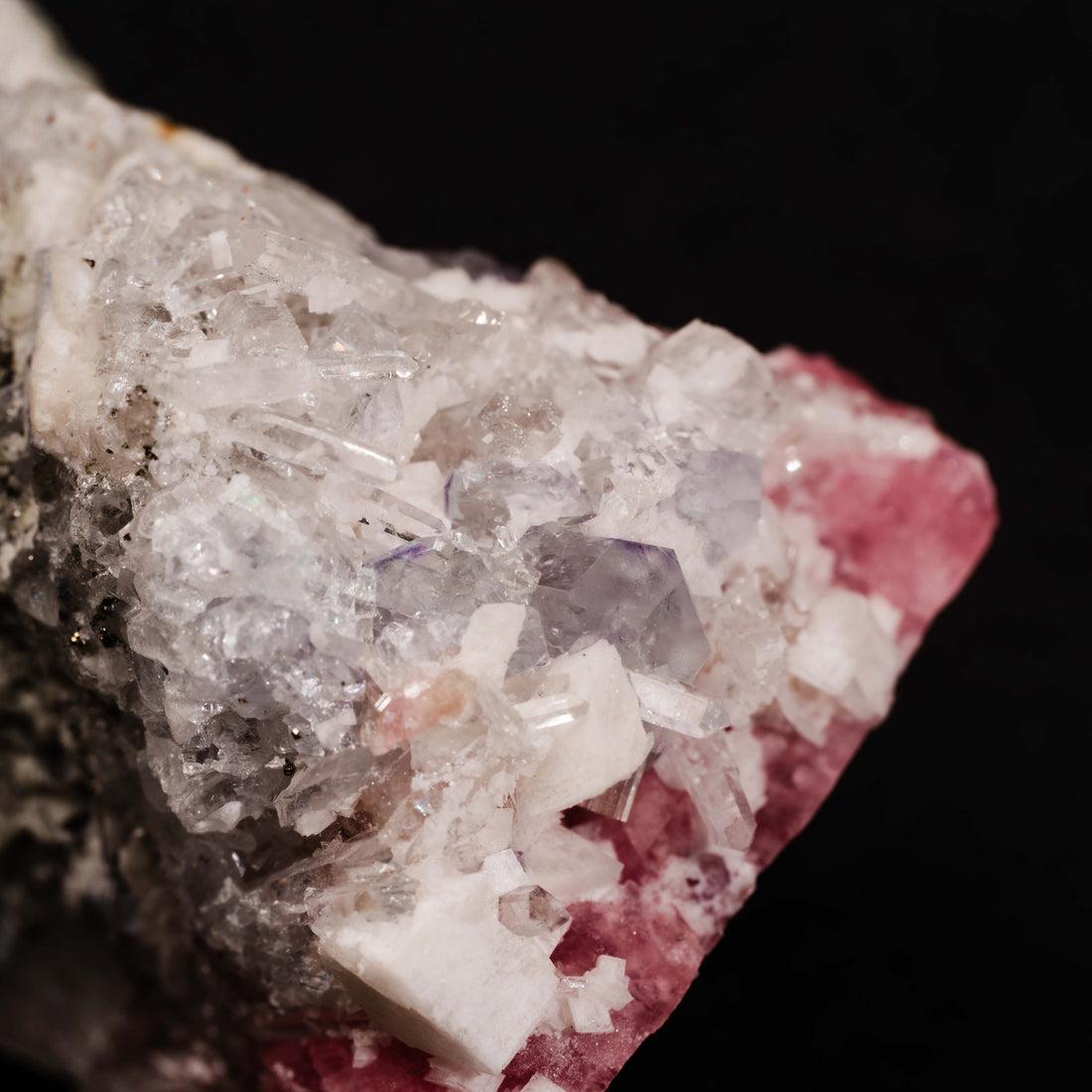 Rhodochrosite with Quartz and Fluorite