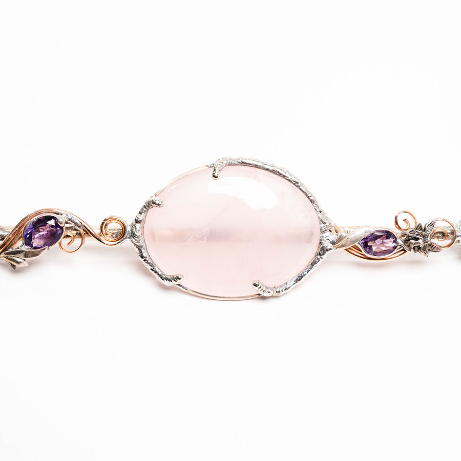 Rose Quartz and Amethyst - Wand