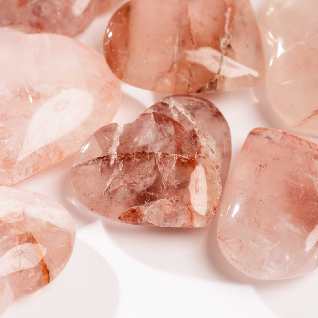 Quartz w/ Hematite - A/B-Grade, Polished, Heart(s)