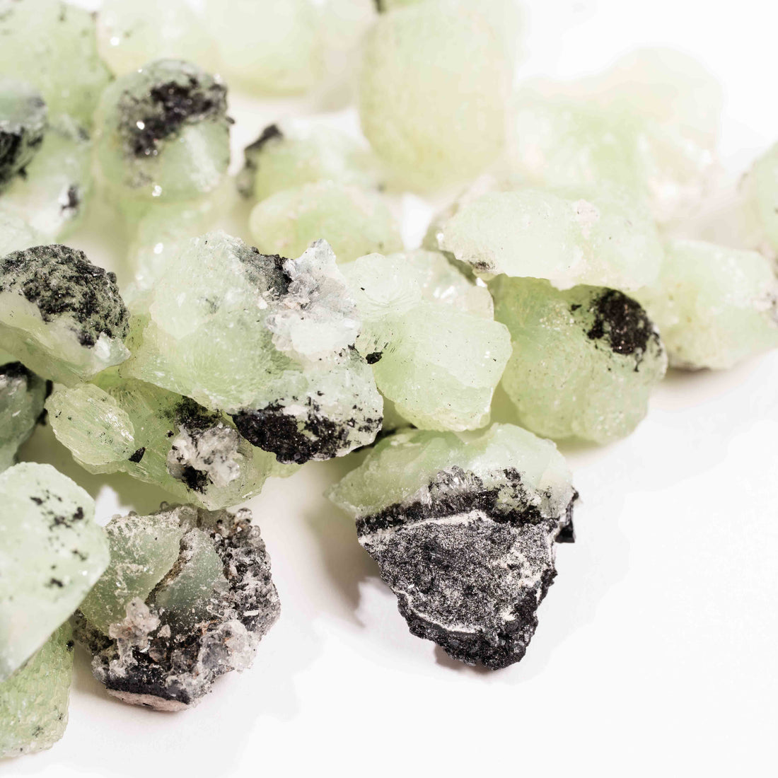 Prehnite w/ Black Quartz - Small, Rough Piece(s)