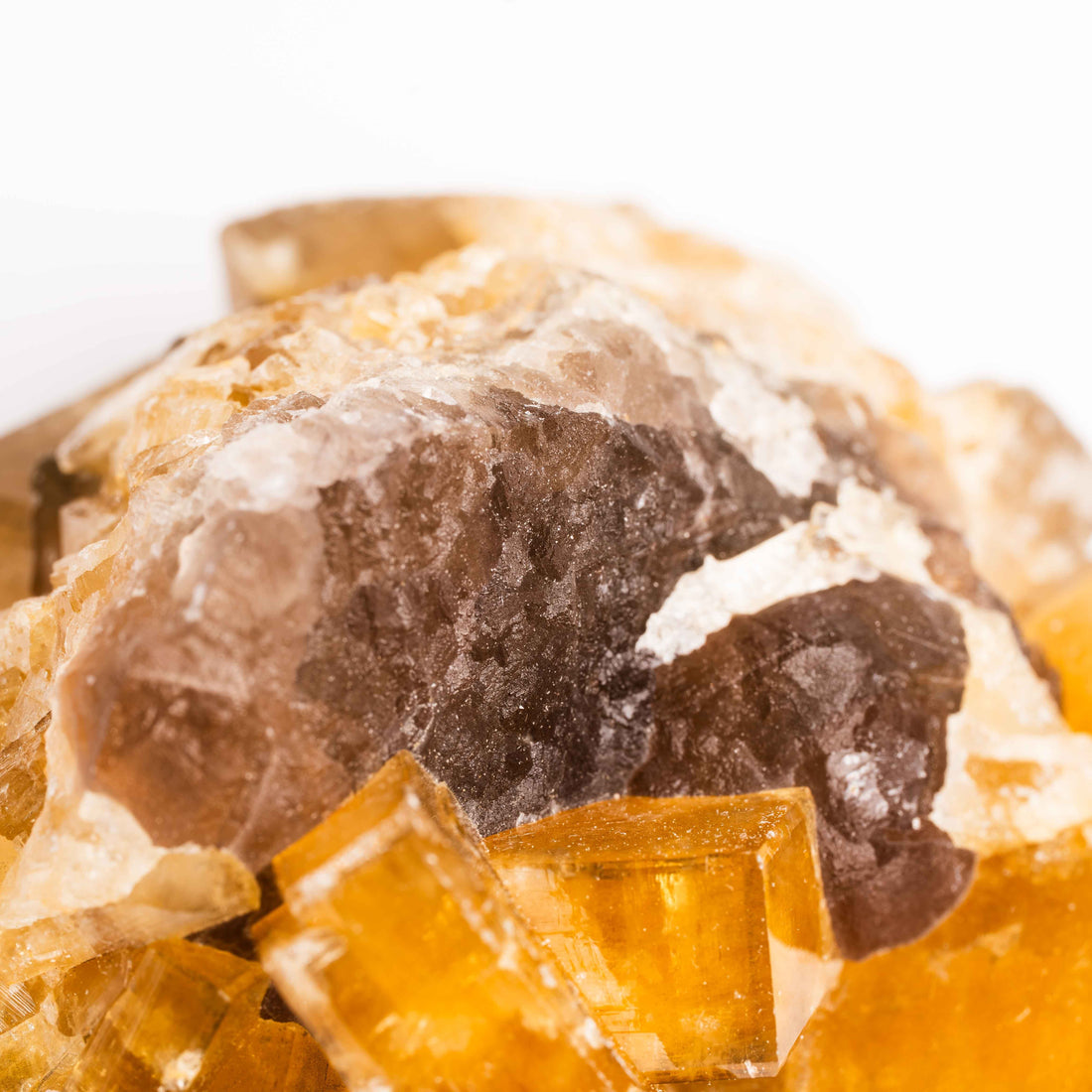 Yellow Barite on Fluorite - Bladed Cluster