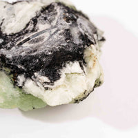 Prehnite w/ Black Quartz - Rough