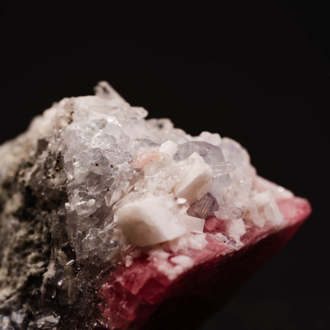 Rhodochrosite with Quartz and Fluorite