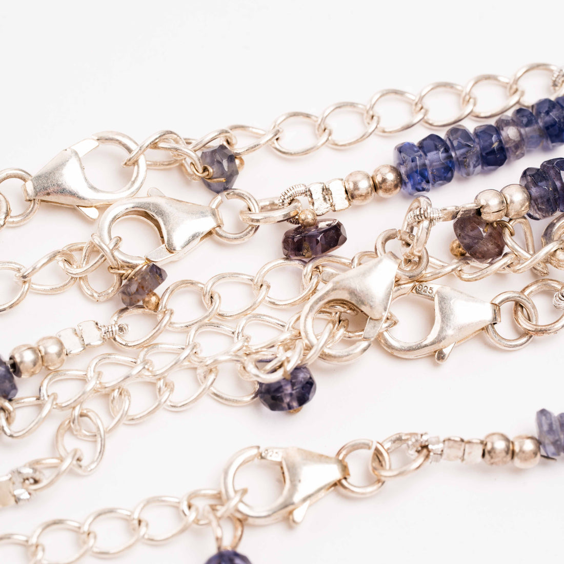 Iolite -  Faceted Beaded Necklace