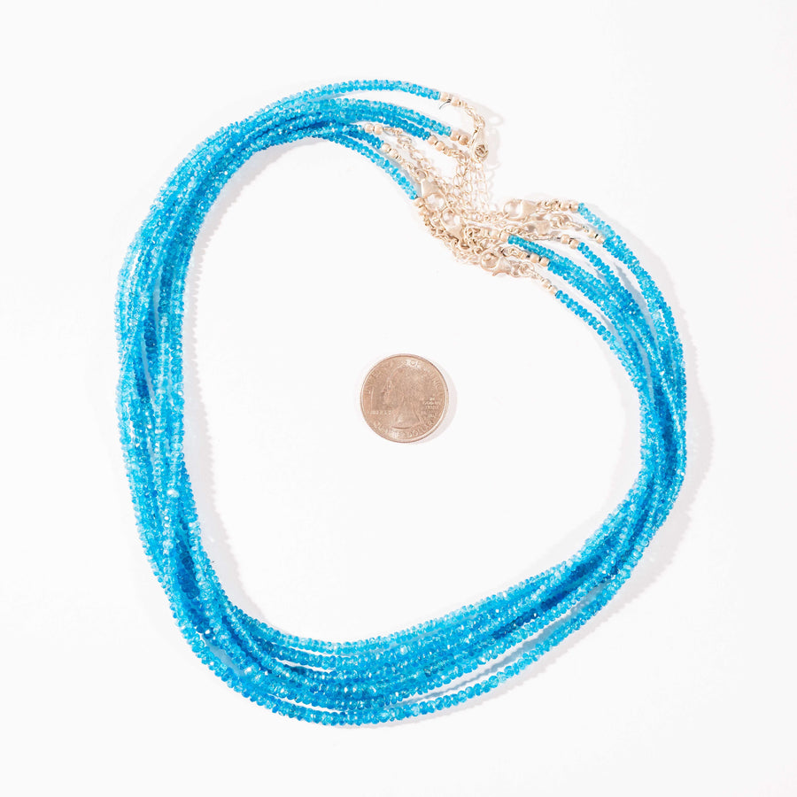 Apatite, Blue - Faceted Bead Necklace