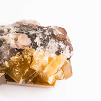 Yellow Barite on Fluorite - Bladed Cluster