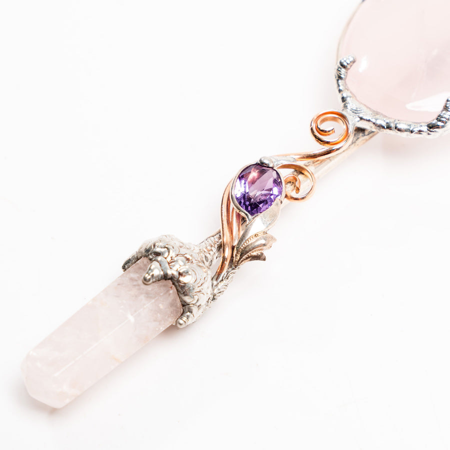 Rose Quartz and Amethyst - Wand