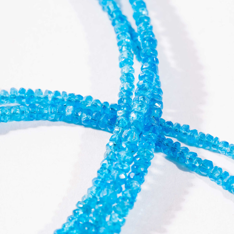 Apatite, Blue - Faceted Bead Necklace