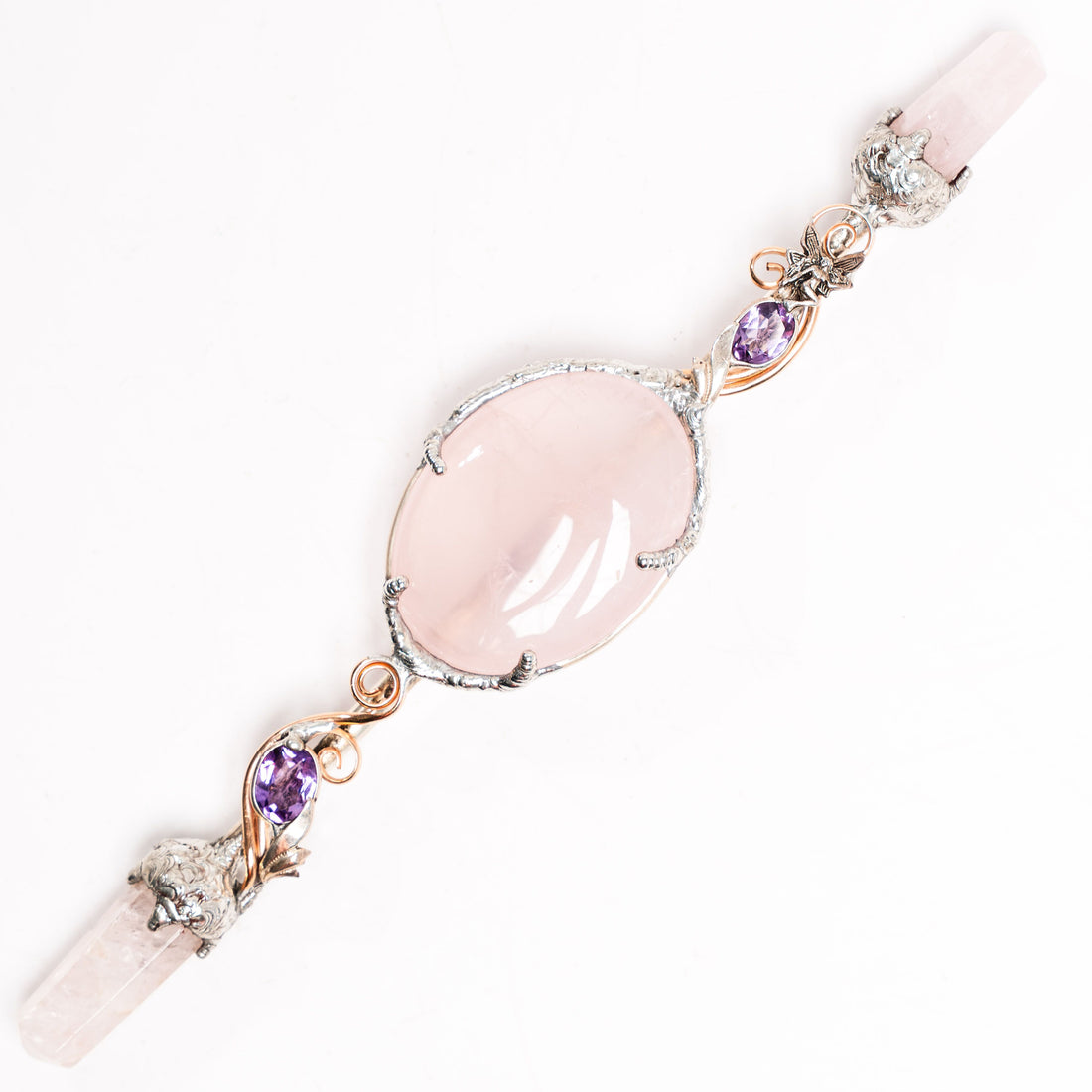 Rose Quartz and Amethyst - Wand