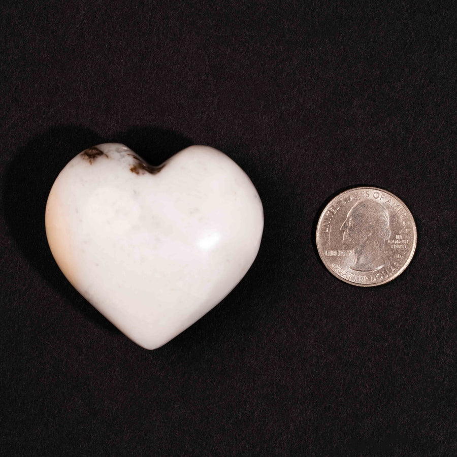 Pink Opal - Heart, Polished